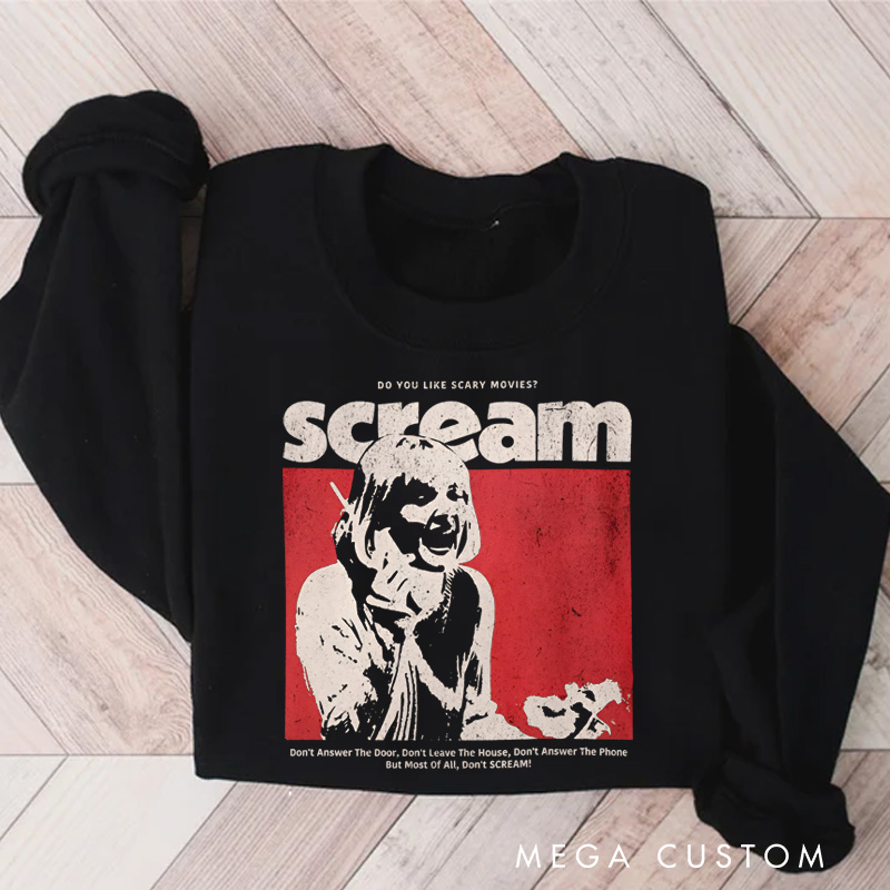 Personalized Do Not Scream Movie Classic Sweatshirt Horror Film Crewneck Movie Shirt