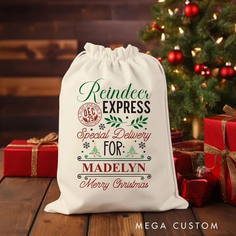 Personalized Christmas Sack Custom Christmas Bag Christmas Tote Bag Christmas Gift Bags Santa Sack Christmas-Personalized Gift Bag