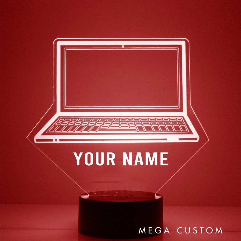 Personalized Laptop Light up Sign Best Tech Gift for Programmer Computer Technology  IT Geek Lover