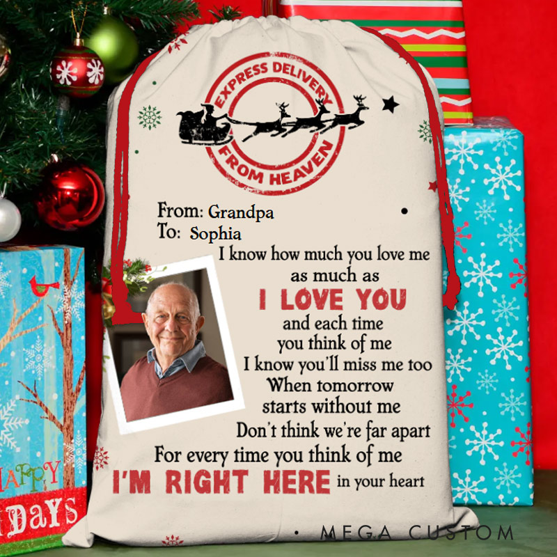 Personalized Memorial Santa Sack Memorial Gift Idea for Christmas I Know How Much You Love Me