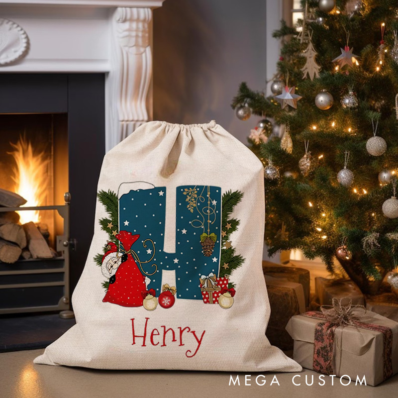 Personalised Canvas Santa Sack Christmas Gift Bag Large Santa Gift Bag for Holiday Presents Xmas Gift Bags