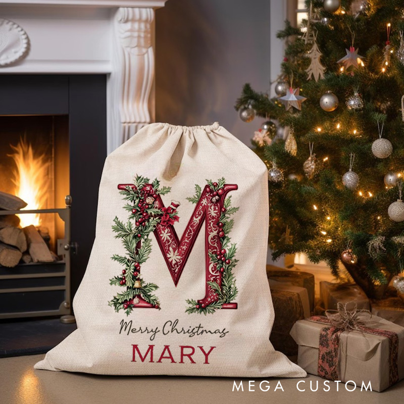 Personalised Canvas Santa Sack Christmas Gift Bag Large Santa Gift Bag for Holiday Presents Xmas Gift Bag