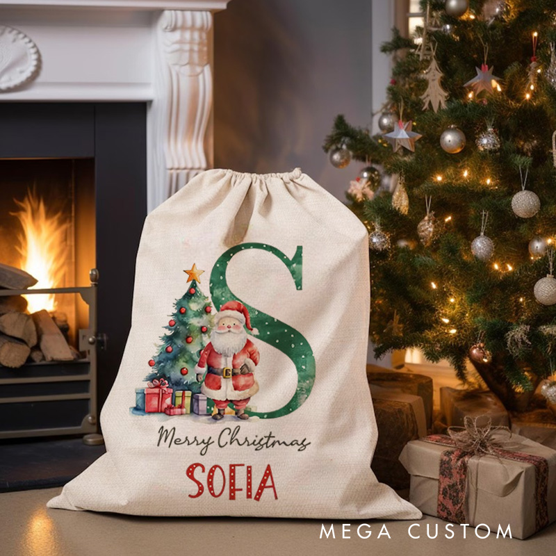 Personalised Canvas Santa Sack Christmas Gift Bag Large Santa Gift Bag for Holiday Presents Xmas Gift Bags
