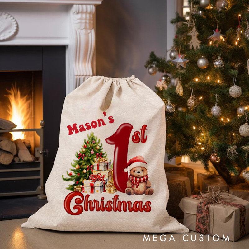 Personalised Canvas Santa Sack Christmas Gift Bag Large Santa Gift Bag for Holiday Presents Xmas Gifts Bags