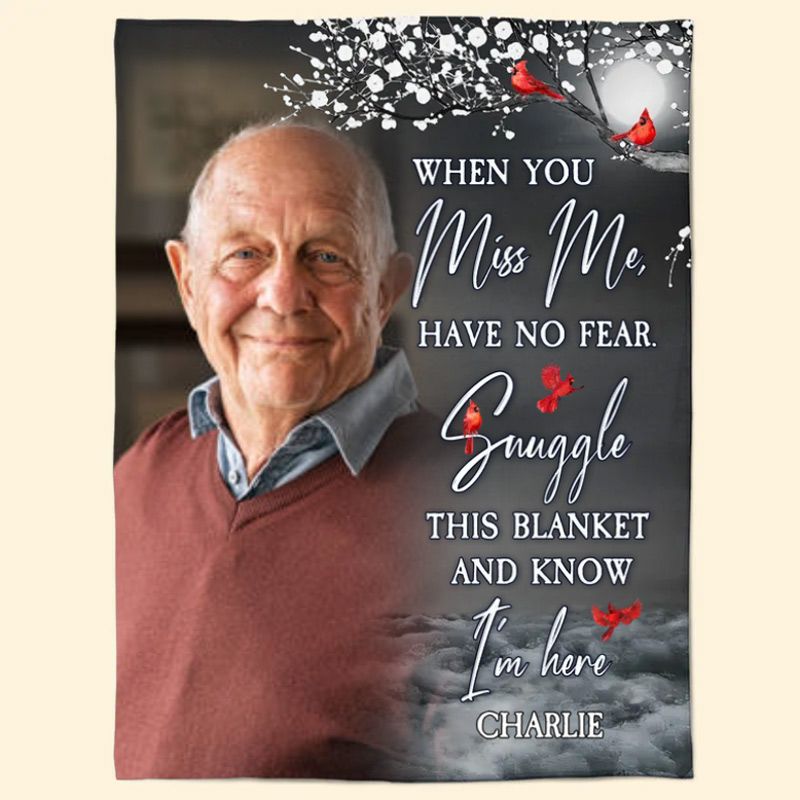 Personalized Photo Blanket Snuggle This Blanket Memorial Blanket for Loss of Loved One