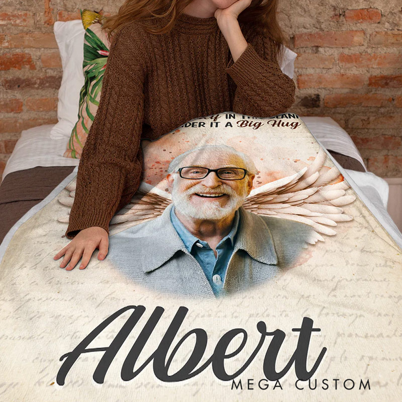 Personalized Memorial Photo Blanket When You Miss Me Memorial Blanket Sympathy Gift for Bereaved Families