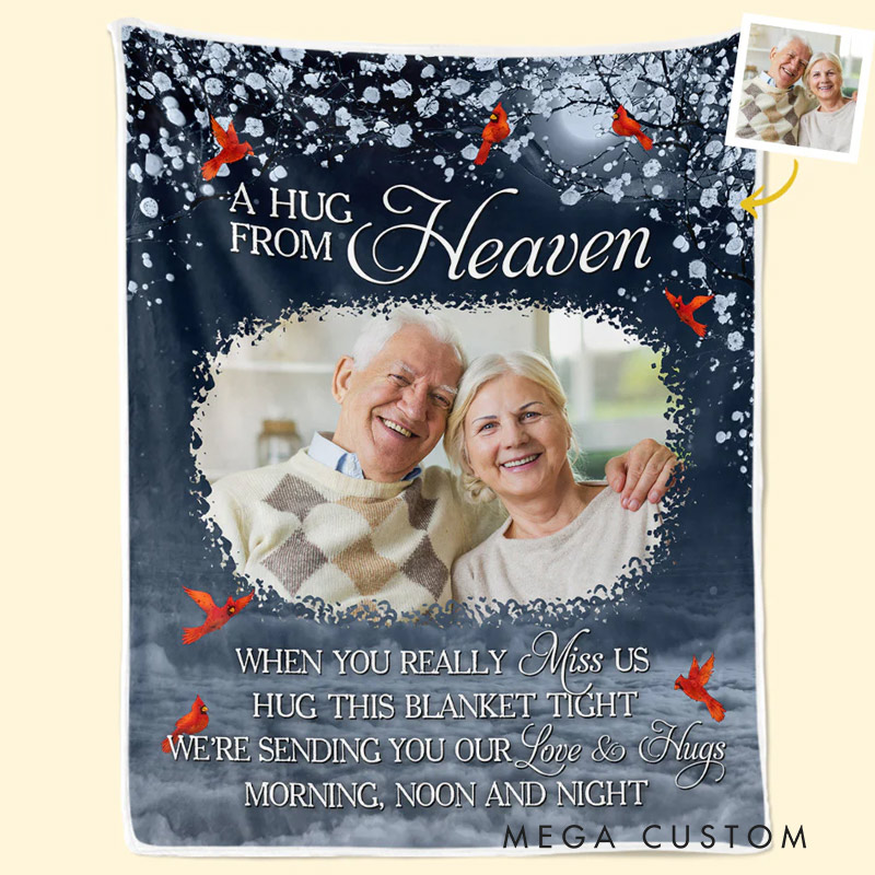Personalized Memorial Blanket I'm Sending You My Hug From Heaven Sympathy Gift for Family Members Christmas Gift