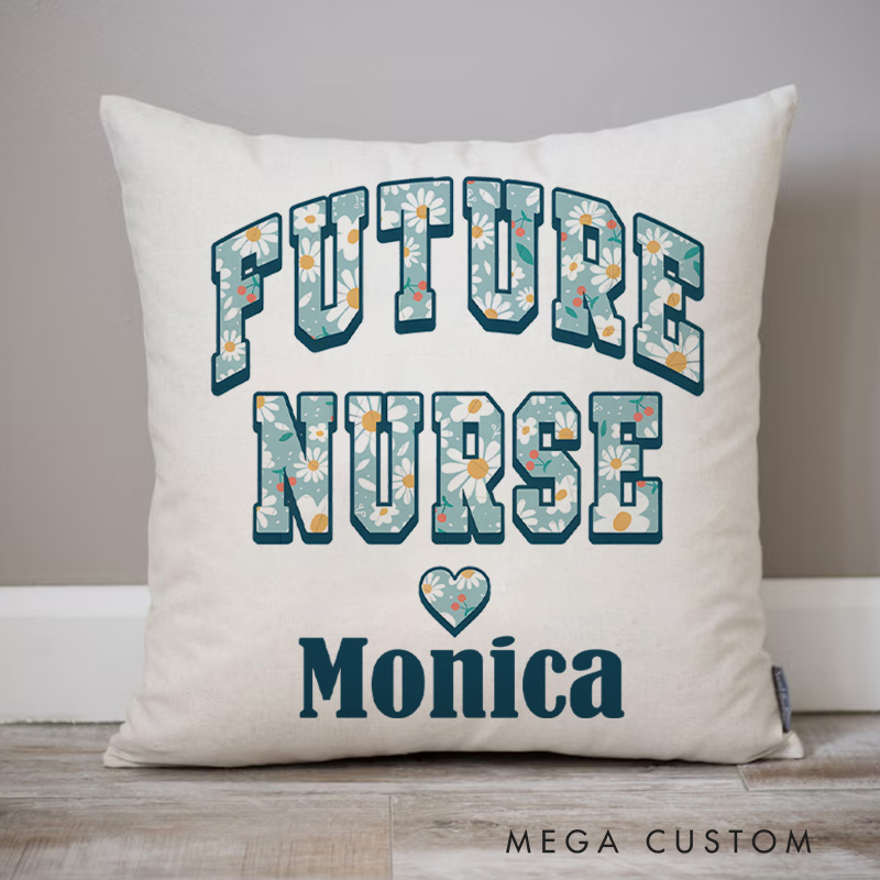Personalized Throw Pillow for Nurse Future Nurse Design Nurse Appreciation Gifts