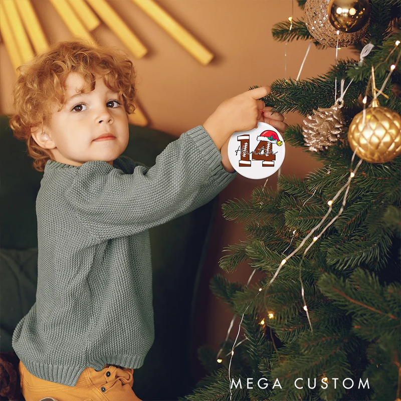 Personalized Sports Christmas Ornament with Custom Number and Name
