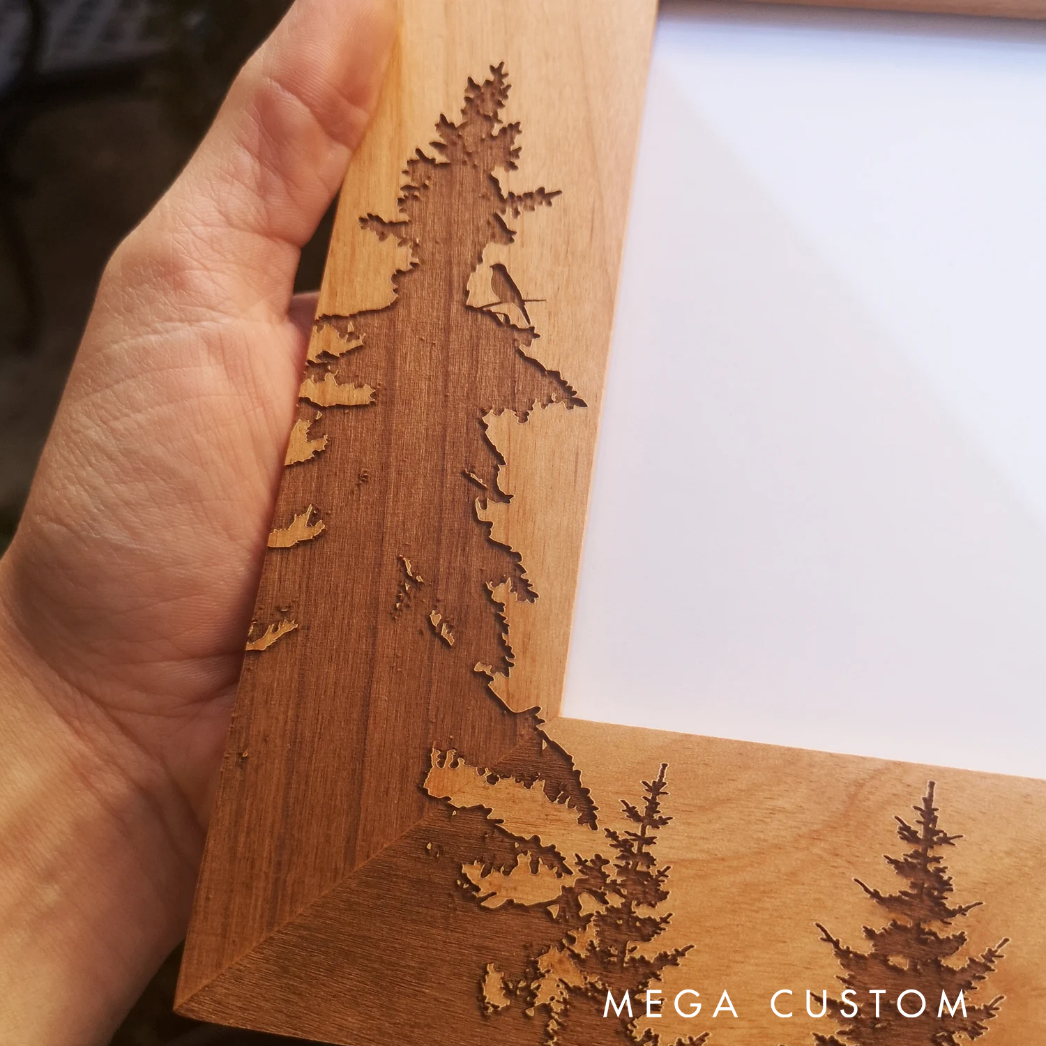 Personalized Wood Happy Camper Picture Frame Engraved Wood Picture Frame Gift for Camping Hiking Outdoor Enthusiasts