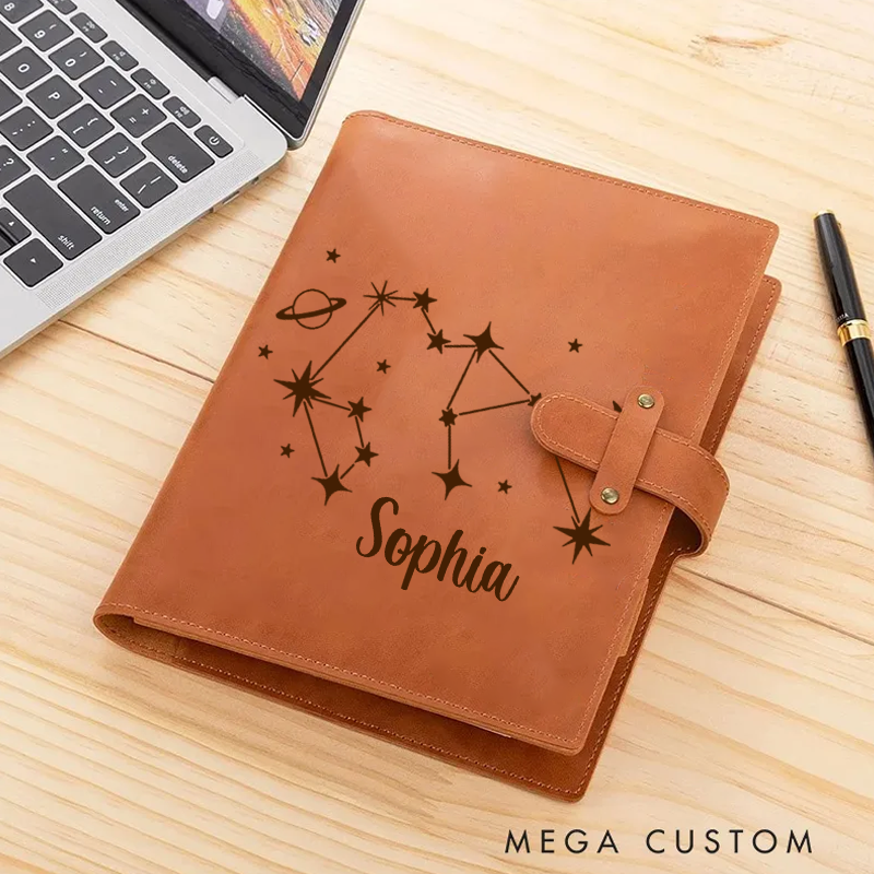 Personalized Zodiac Journal Zodiac Notebook Birthday Gift Month Zodiac Gift Journal Notebook Astrology Gift