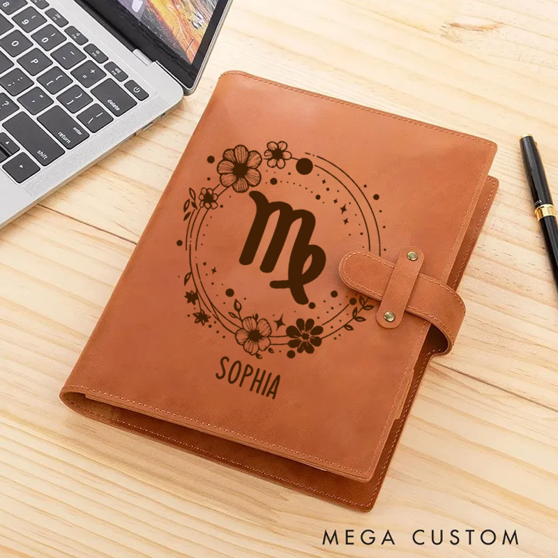 Personalized Zodiac Journal Zodiac Notebook Birthday Gift Month Zodiac Gift Journal Notebook Astrology Gift