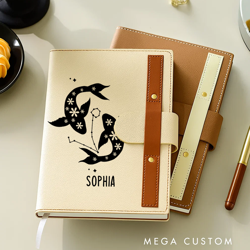 Personalized Zodiac Sign Custom Journal Birthday Gift Month Zodiac Gift Journal Notebook Astrology Gift
