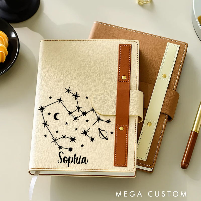 Personalized Zodiac Journal Zodiac Notebook Birthday Gift Month Zodiac Gift Journal Notebook Astrology Gift
