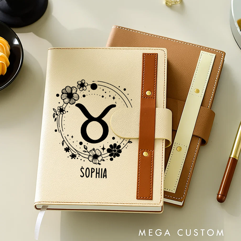 Personalized Zodiac Journal Zodiac Notebook Birthday Gift Month Zodiac Gift Journal Notebook Astrology Gift