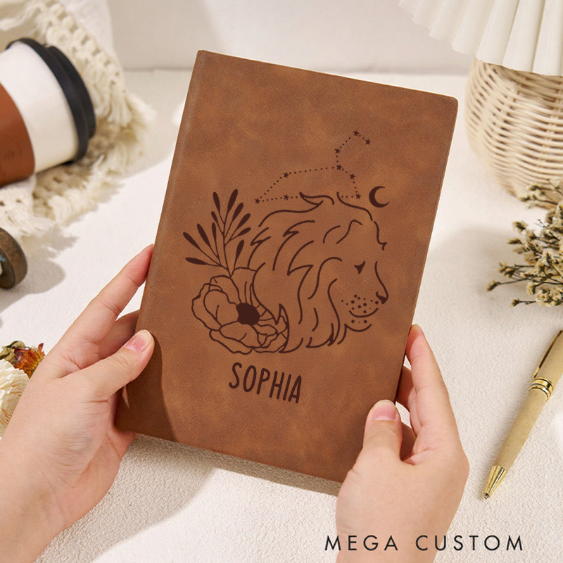 Personalized Zodiac Sign Custom Journal Birthday Gift Month Zodiac Gift Journal Notebook Astrology Gift