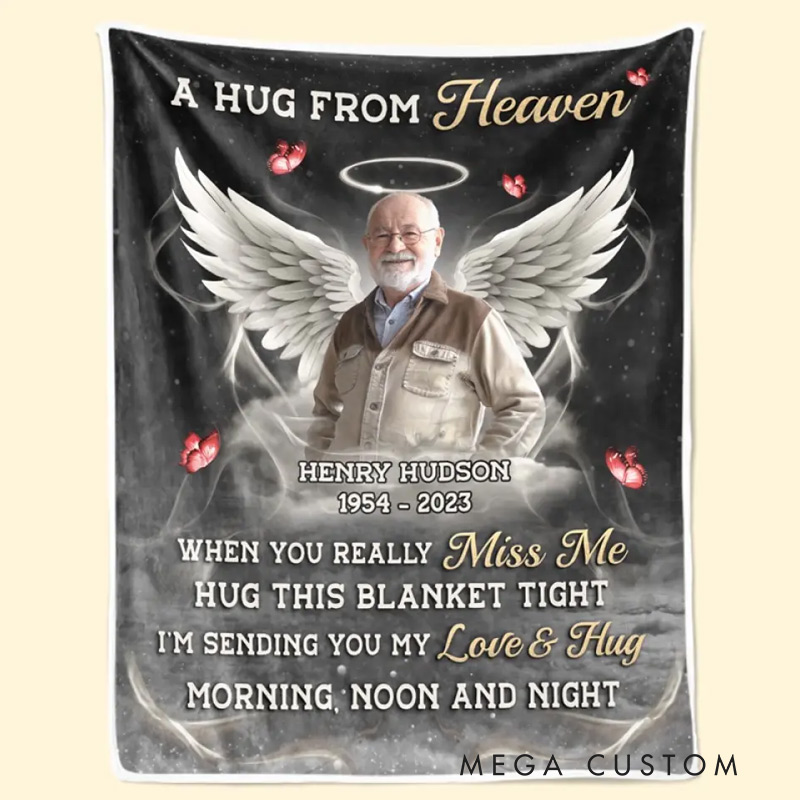 Personalized Photo Blanket Some Memories Are Created With Hugs Christmas Memorial Sympathy Gifts for Family Members 