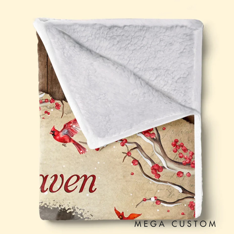 Personalized Photo Memorial Blanket In Heaven’s Embrace Forever At Peace Christmas Sympathy Gifts for Loss Family Members 