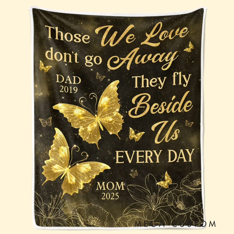 Personalized Memorial Blanket Those We Love Don't Go Away Christmas Sympathy Gifts for Family Members 