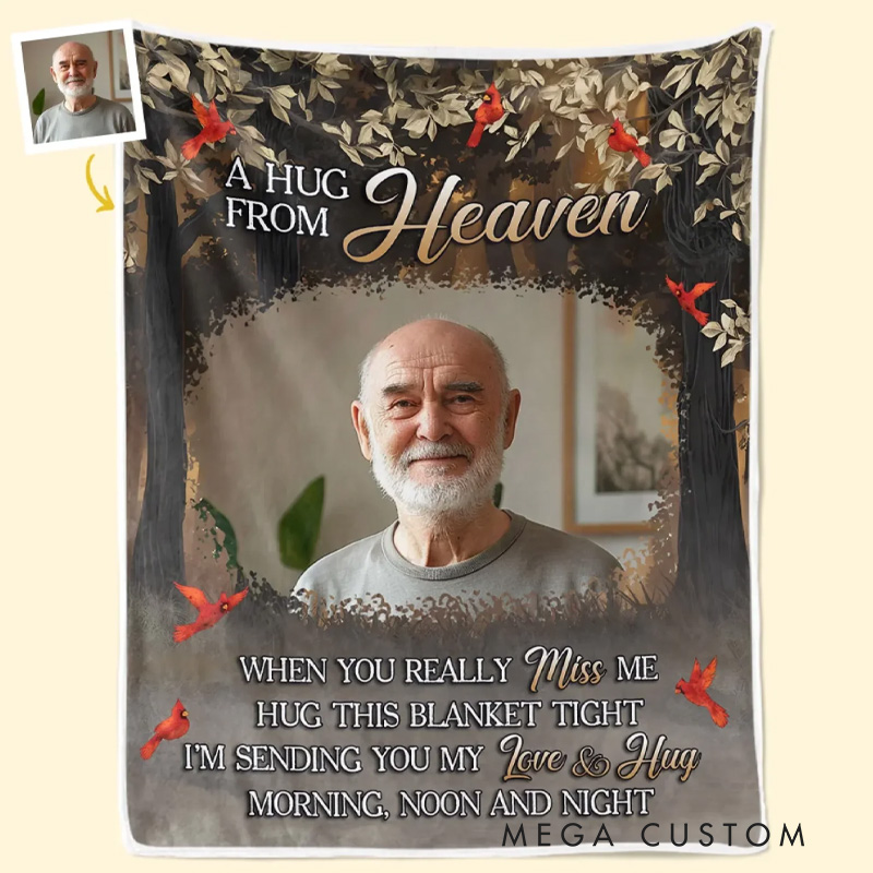 Personalized Photo Memorial Blanket Your Love Is Still My Guide Christmas Sympathy Gifts for Family Members 