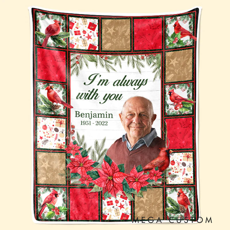 Personalized Photo Memorial Blanket You Will Always Be In My Heart Christmas Sympathy Gifts for Family Members 