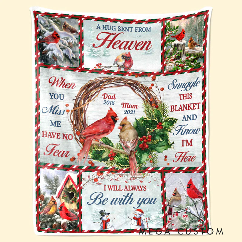 Personalized Memorial Blanket Snuggle This Blanket and Know We're Here Christmas Sympathy Gifts for Family Members 