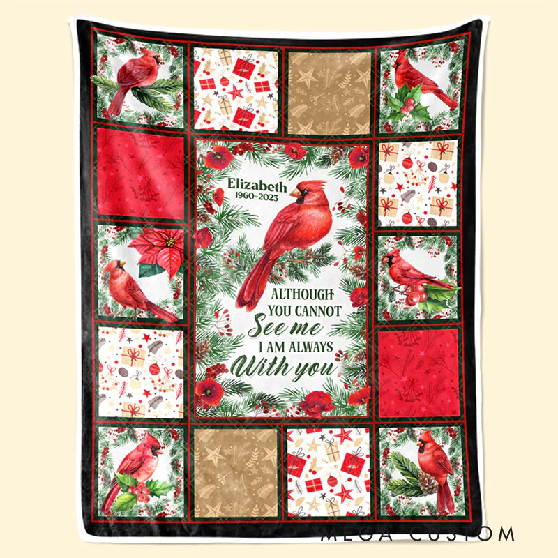 Personalized Memorial Blanket Cardinals Appear When Angels Are Near Christmas Sympathy Gifts for Family Members 