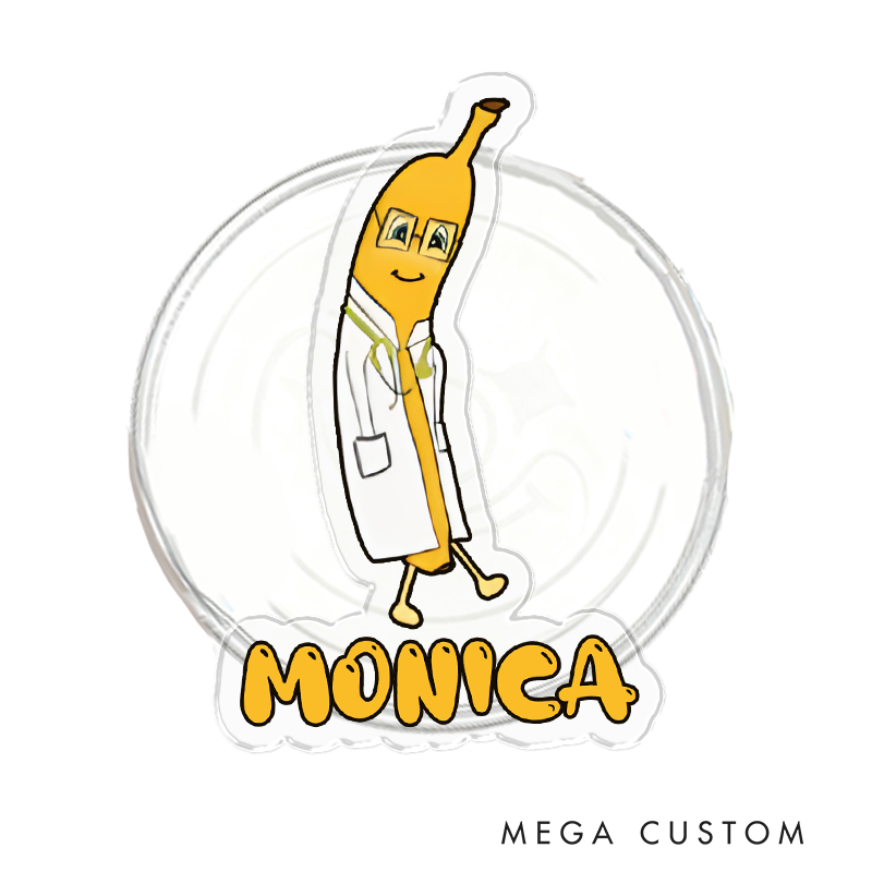 Personalized Magnetic Phone Grip Funny Banana Doctor Design with Custom Name