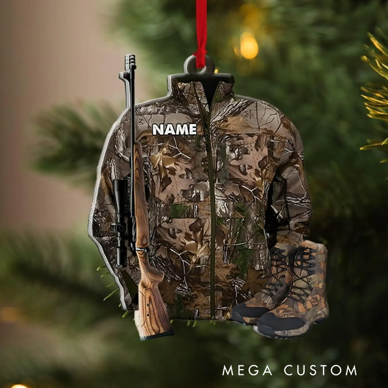 Personalized Hunting Ornament for Christmas Gift for Deer Hunting Lovers Hunter Christmas Ornament Custom Hunting Ornament Hunter Gift