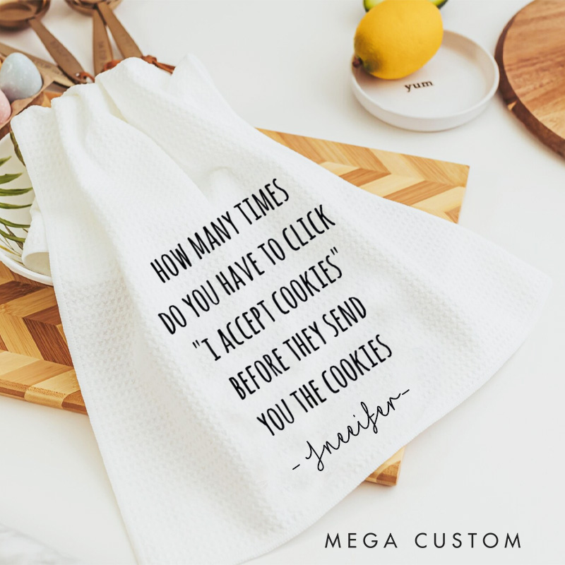 Personalized How Many Times Baking Kitchen Towel Baking Tea Dish Towel Kitchen Decor for Baker Baking Lover Gift