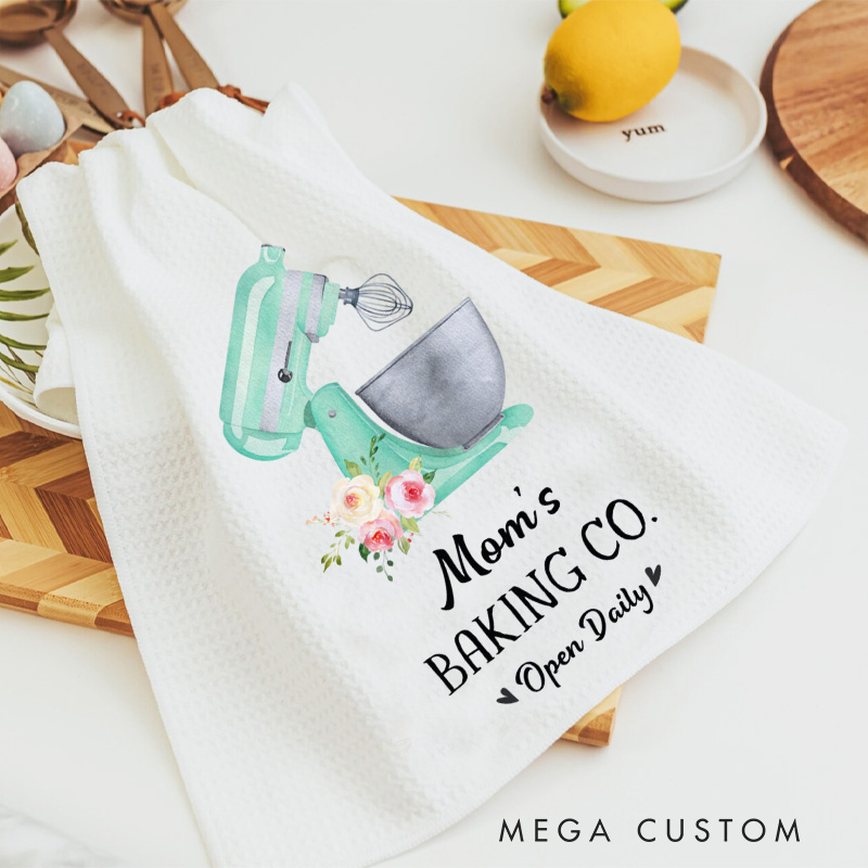 Personalized Baking Mixer Kitchen Towel The Baking Co Decorative Tea Towel Baking Kitchen Dish Towel for Baking Lover Gift