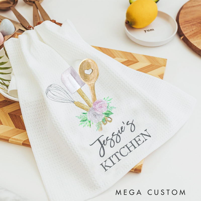 Personalized Mixer Baking Kitchen Towel Baking Tool Dish Towel with Name Custom Hand Towel for Baking Lover Gift