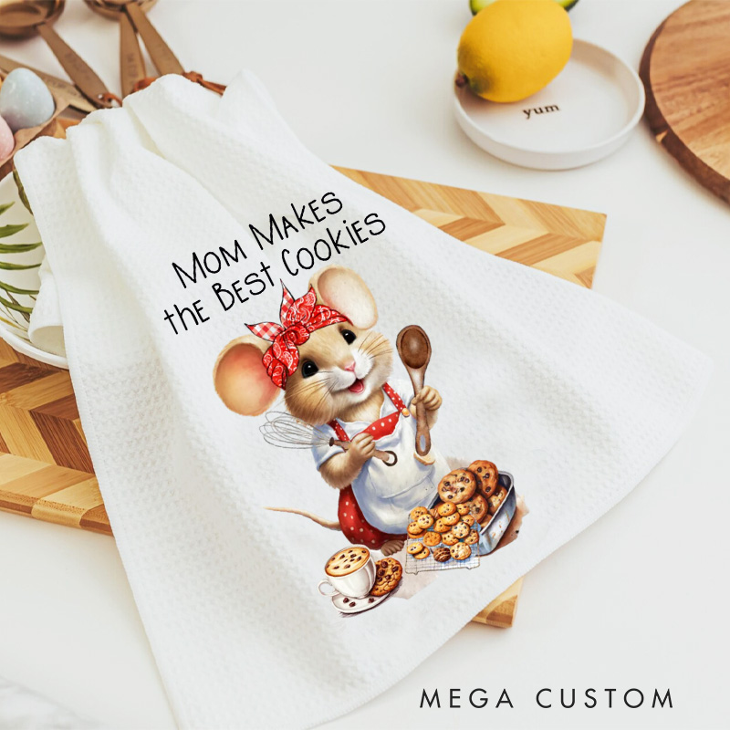 Personalized Baking Mouse Kitchen Towel Cookie Kitchen Dish Towel with Name Custom Hand Towel for Baking Lover Gift
