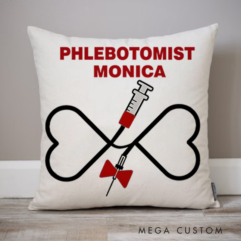 Personalized Throw Pillow for Nurse Phlebotomist The Art of Care and Precision Design Nurse Appreciation Gifts