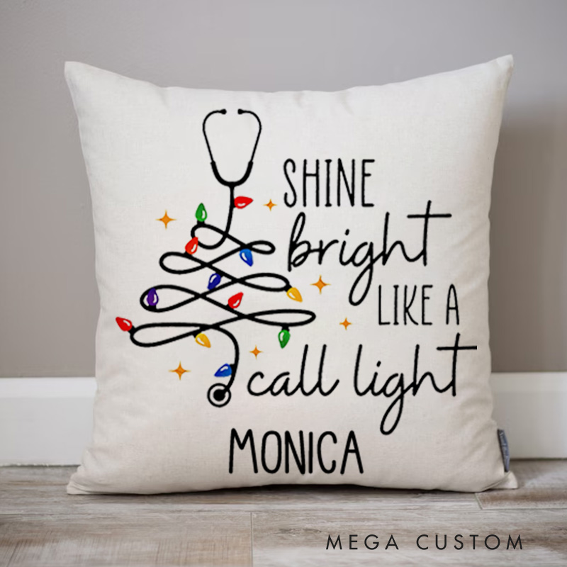 Personalized Throw Pillow for Nurse Holiday Skeleton Crew Festive Healthcare Heroes Design Nurse Appreciation Gifts