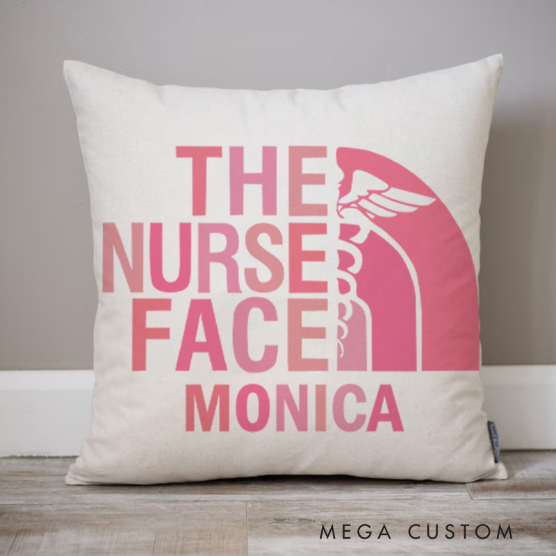 Personalized Throw Pillow for Nurse the Nurse Face Strength and Compassion Design Nurse Appreciation Gifts