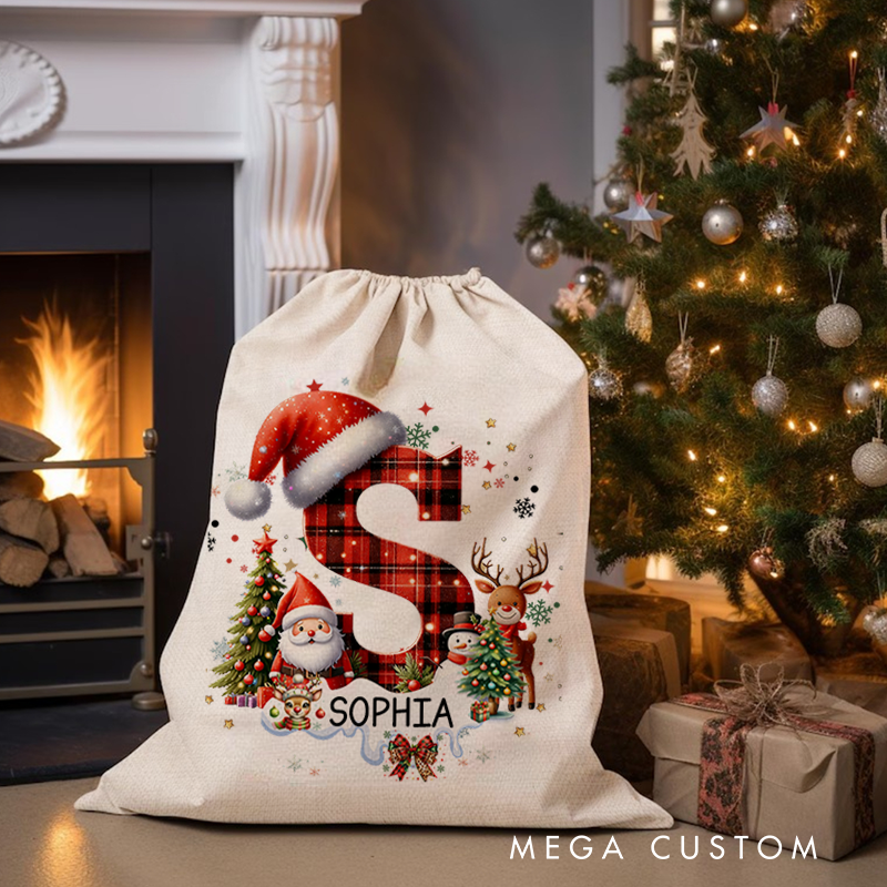 Personalized Alphabet Christmas Sack with Name Christmas Decor Gift