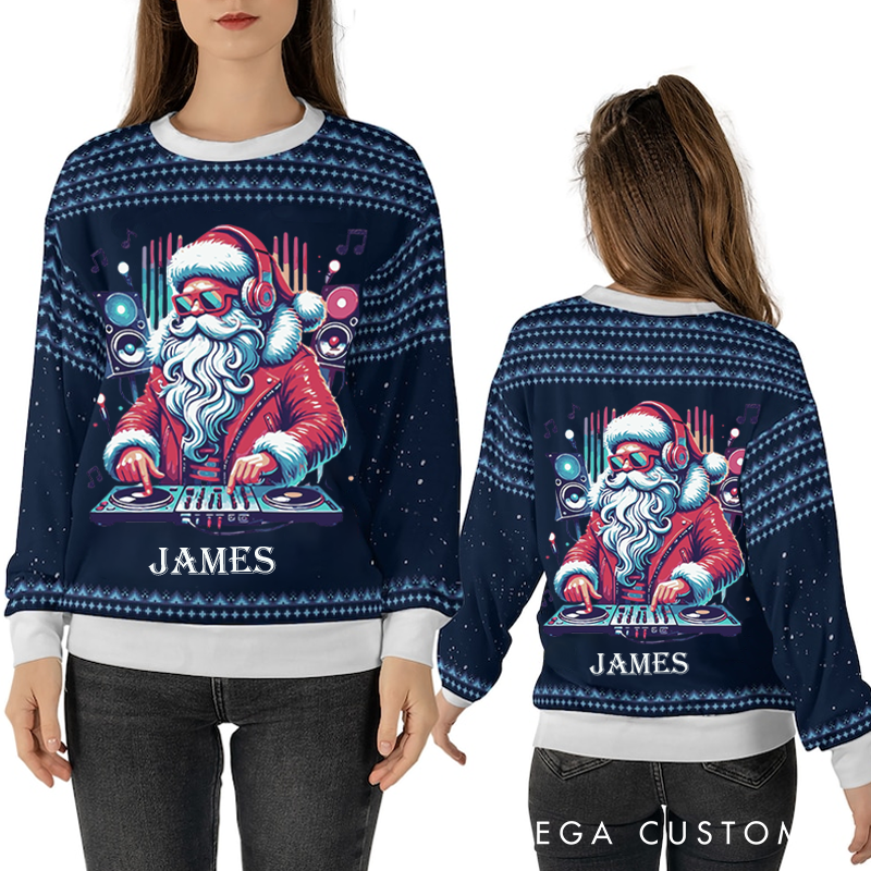Personalized Ugly Sweater Music Christmas Sweater Song Fan Family Sweater