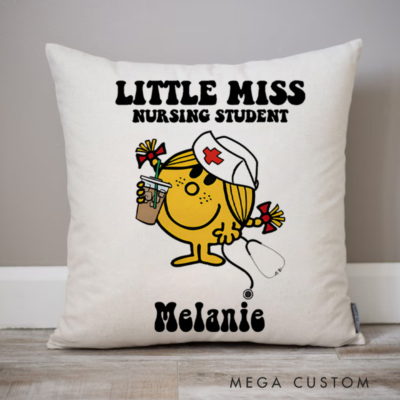 Personalized Throw Pillow for Nurse Little Miss Nursing Student Nurse Appreciation Gifts