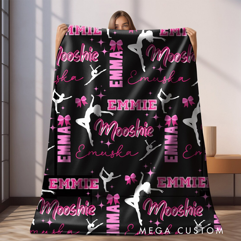 Personalized Dancer Name Blanket Flannel Blanket Ballet Lover Blanket with Name for Dance Lovers Dancer