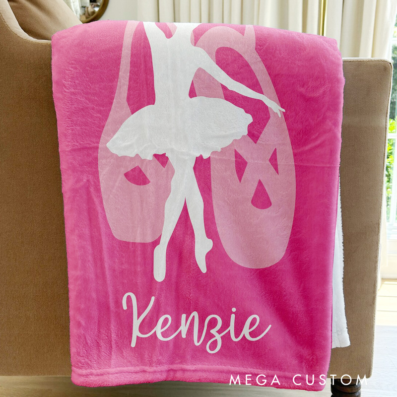 Personalized Ballet Dancer Name Blanket Flannel Blanket Ballet Lover Blanket with Name for Dance Lovers Dancer