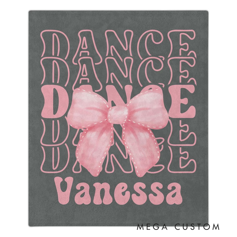 Personalized Dance Dance Dance Blanket Flannel Blanket Ballet Lover Blanket with Name for Dance Lovers Dancer