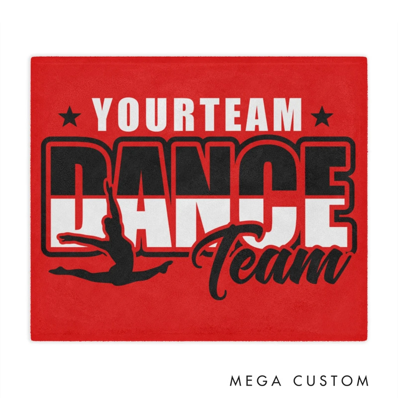 Personalized Dance Team Blanket Bold Design Blanket Flannel Blanket Ballet Lover Blanket with Name for Dance Lovers Dancer