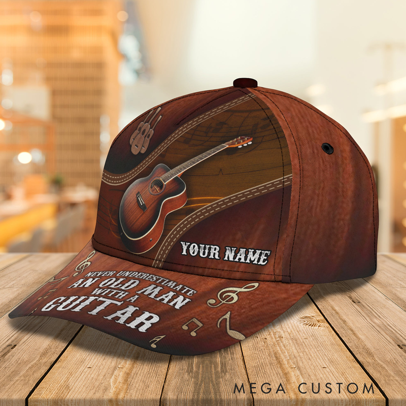 Personalized Name 3D Print Baseball Cap for Music Lover Perfect Music Lovers Guitar Lovers Custom Gift Hat With Unique Design Lover Guitar