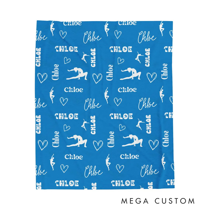 Personalized Dance Ballet Motifs Blanket Flannel Blanket Ballet Lover Blanket with Name for Dance Lovers Dancer
