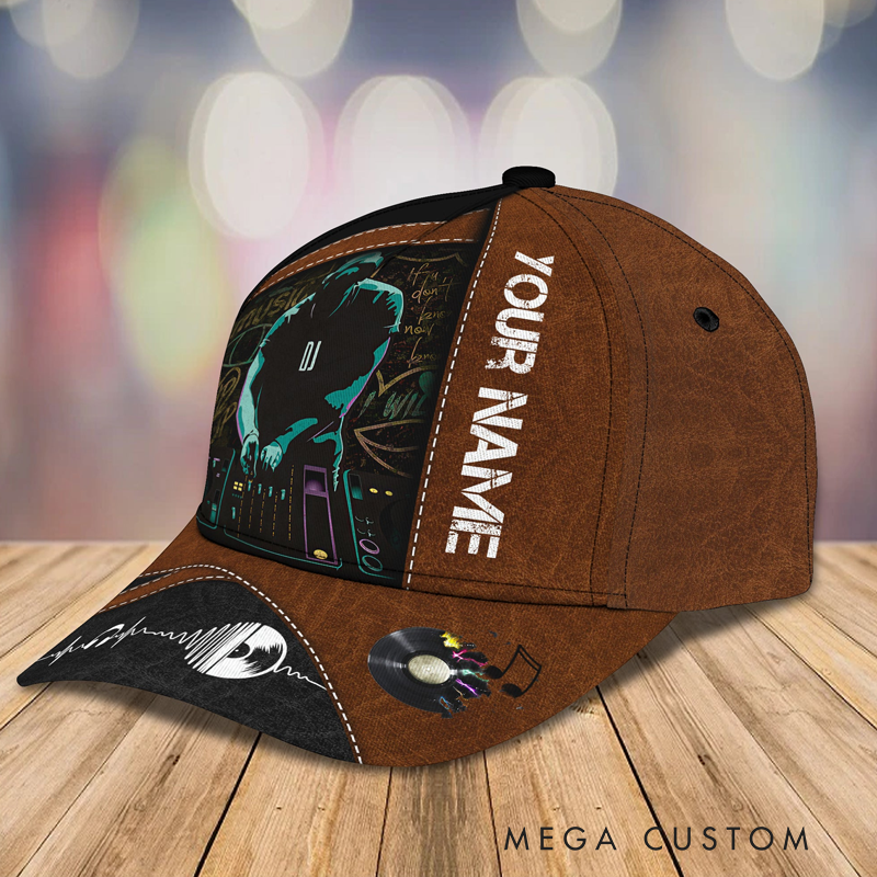 Personalized 3D Printed DJ Adjustable Snapback Closure Hat Electronic Musical Instrument Cap