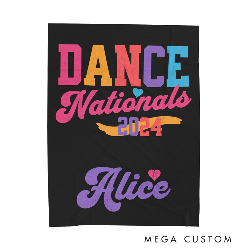 Personalized Dance Nationals Blanket Flannel Blanket Ballet Lover Blanket with Name for Dance Lovers Dancer