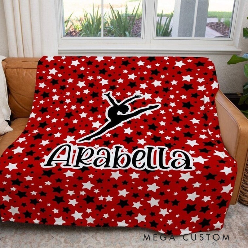 Personalized Dance Silhouette Performers Blanket Flannel Blanket Ballet Lover Blanket with Name for Dance Lovers Dancer