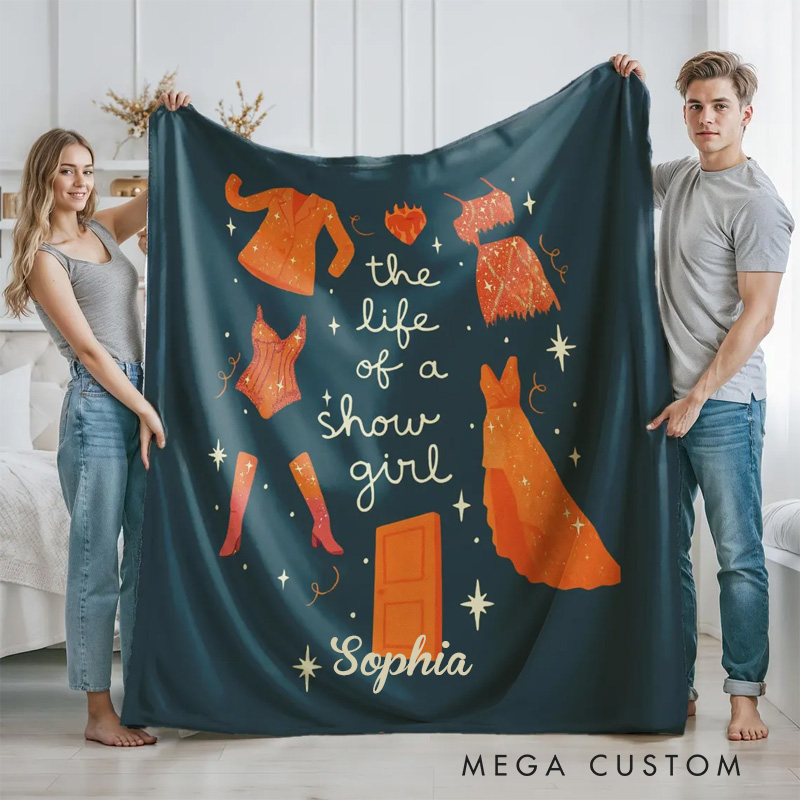 Personalized Life of a Show Girl Blanket Flannel Blanket Ballet Lover Blanket with Name for Dance Lovers Dancer