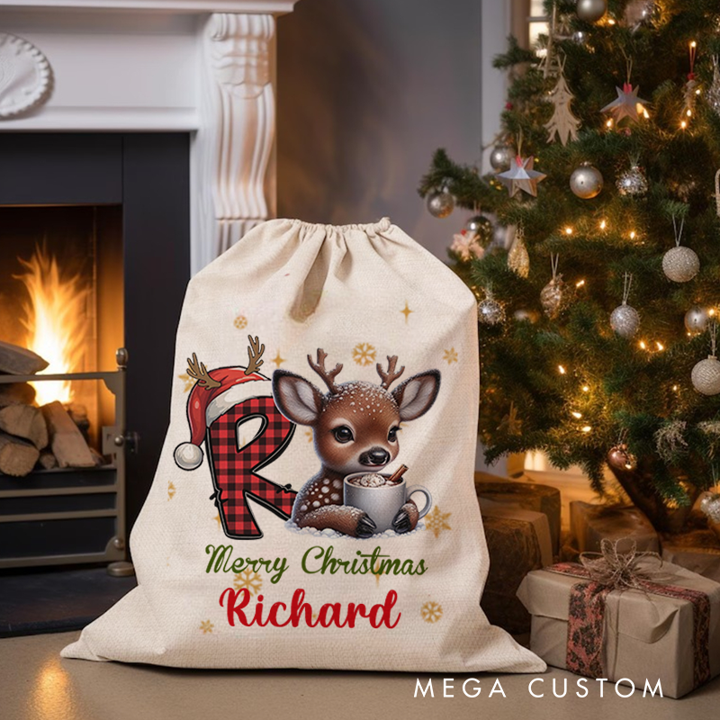 Personalised Santa Sack Xmas Toy Sack with Name Special Delivery Christmas Eve Sack Christmas Present Sack 